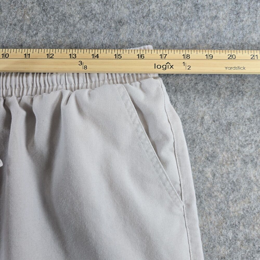 Coofandy Men's Linen Blend Elastic Waist Straight Leg Casual Pants Size L Ivory - Picture 5 of 8